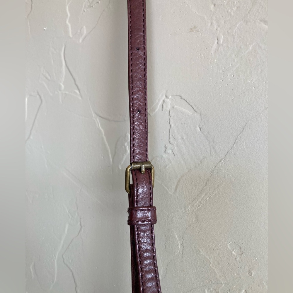 The Frye Company Heidi Leather Crossbody Fringe Purse Oxblood Burgundy - Picture 8 of 15